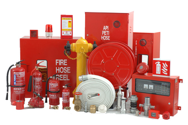 Reference photograph of firefighting equipment and accessories