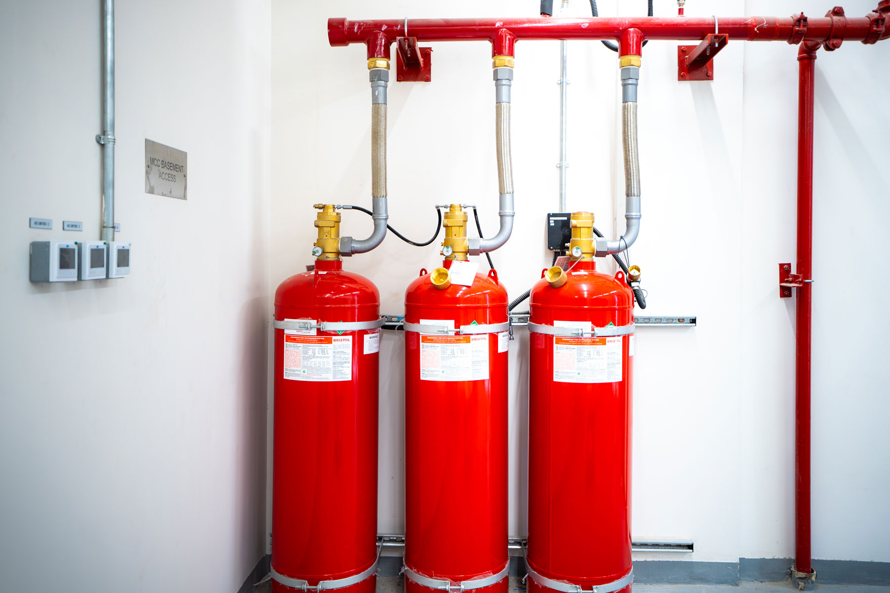 Reference photograph of foam suppression system installation